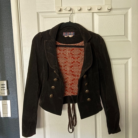 Free People black Velvet cropped jacket - Picture 4 of 4